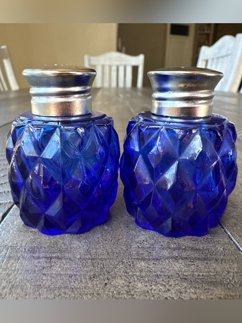 Cobalt Blue Glass Salt & Pepper Shaker Set - Picture 2 of 8